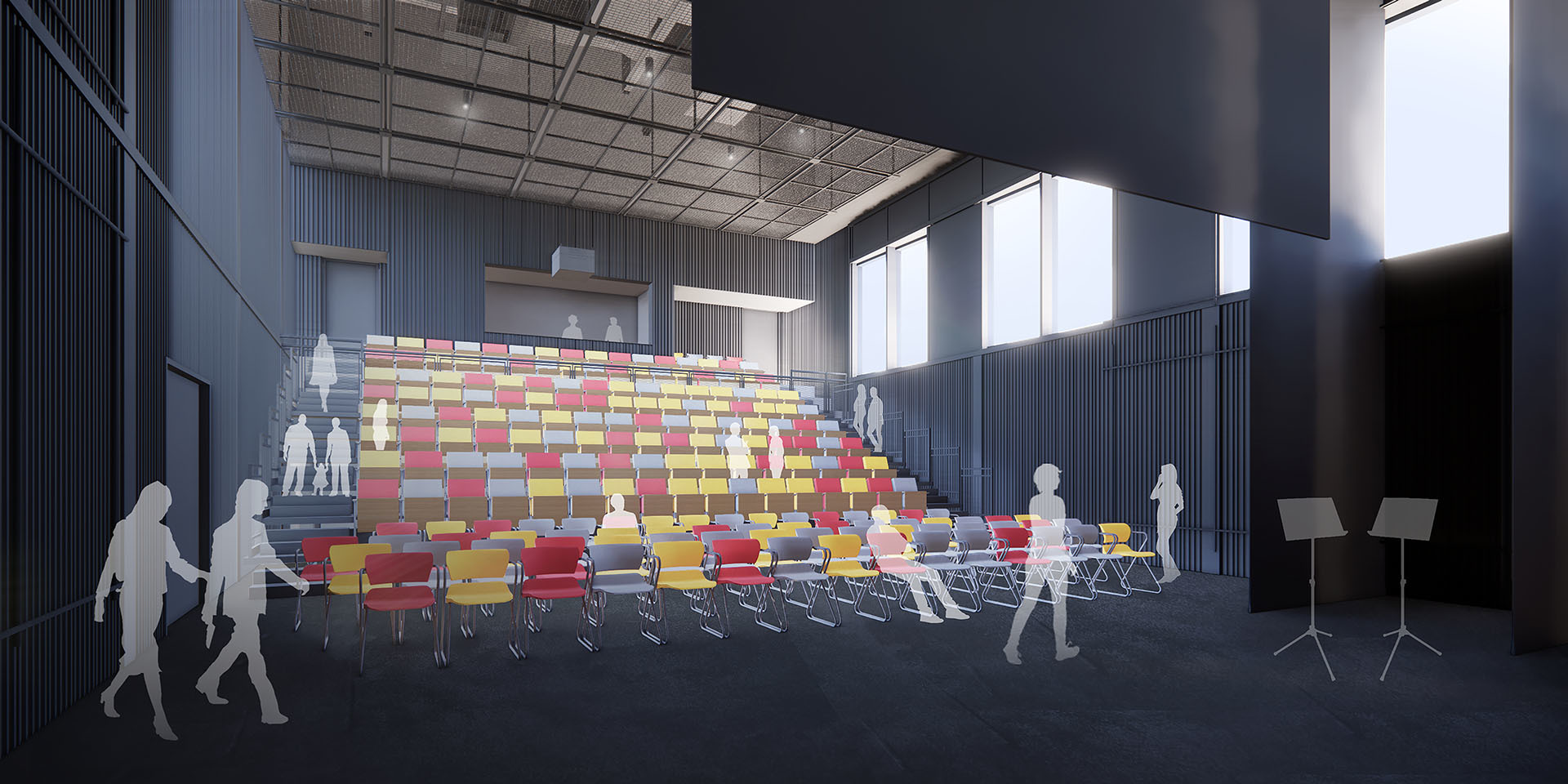 1842_BranksomeHall_Interior-Rendering_Studio-Theatre-Red-End-Stage