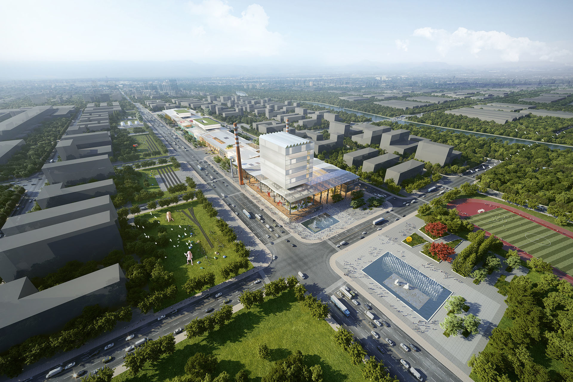 朝西北视角俯视图-Aerial-View-from-South-East